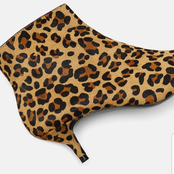 Zara Snake Skin Leather Print Ankle Boots - Picture 2 of 7